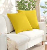 VidaXL Sofa Kussens 2 pcs Lichtgeel 80 x 80 cm Stof