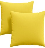 VidaXL Sofa Kussens 2 pcs Lichtgeel 80 x 80 cm Stof