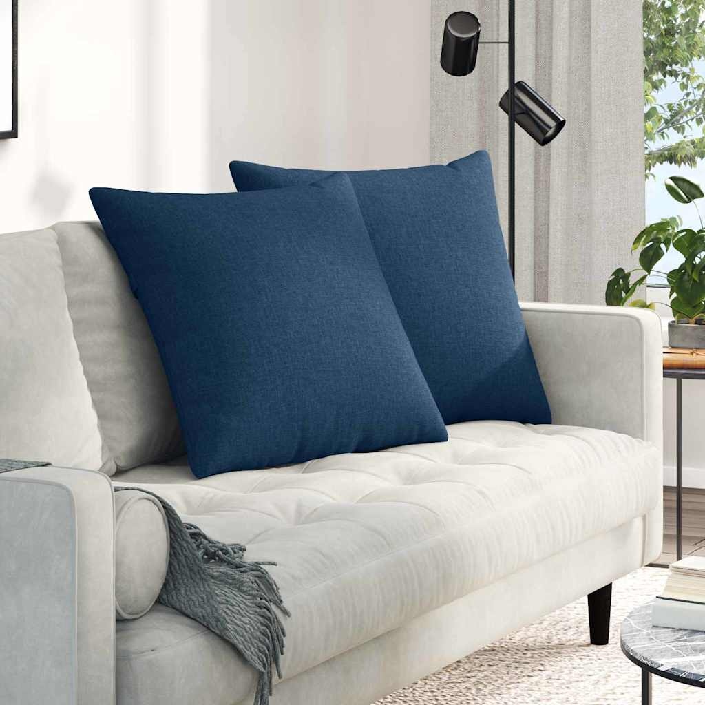 VidaXL Sofa Kussens 2 pcs Blauw 80 x 80 cm Stof