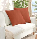 VidaXL Sofa Kussens 2 pcs Rood-oranje 60 x 60 cm Katoen Stof