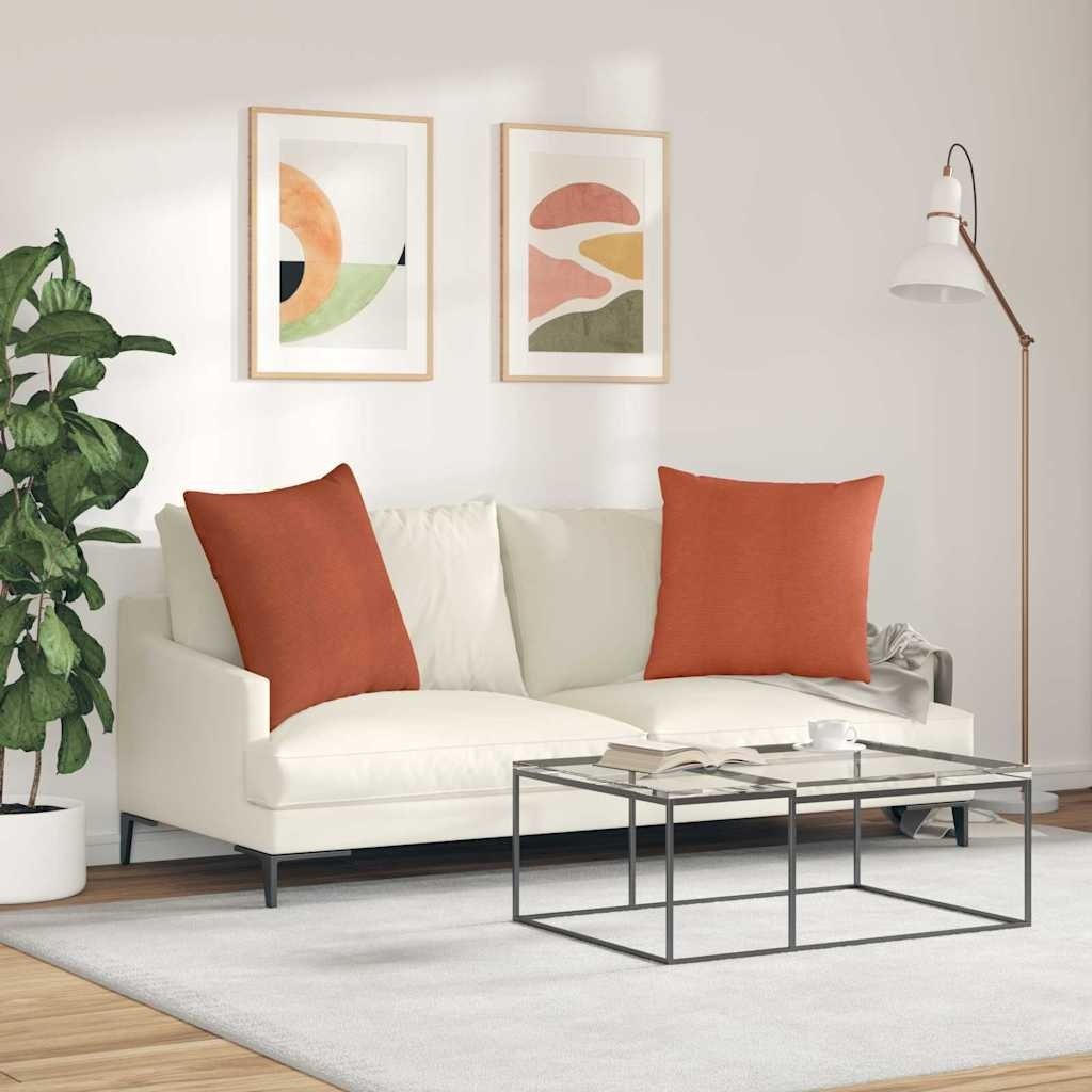 VidaXL Sofa Kussens 2 pcs Rood-oranje 60 x 60 cm Katoen Stof