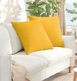 VidaXL Sofa Kussens 2 pcs Lichtgeel 60 x 60 cm Katoen Stof