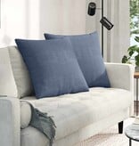 VidaXL Sofa Kussens 2 pcs Blauw 60 x 60 cm Katoen Stof