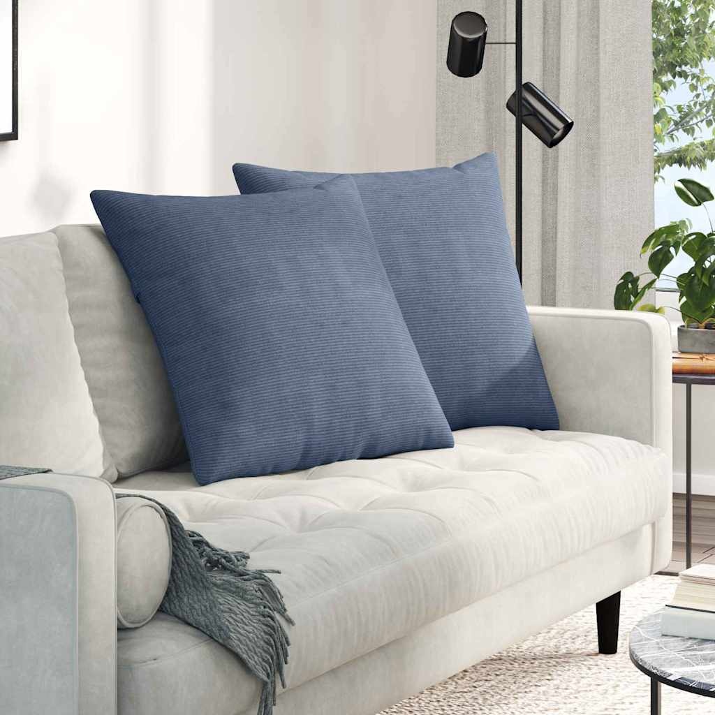 VidaXL Sofa Kussens 2 pcs Blauw 60 x 60 cm Katoen Stof