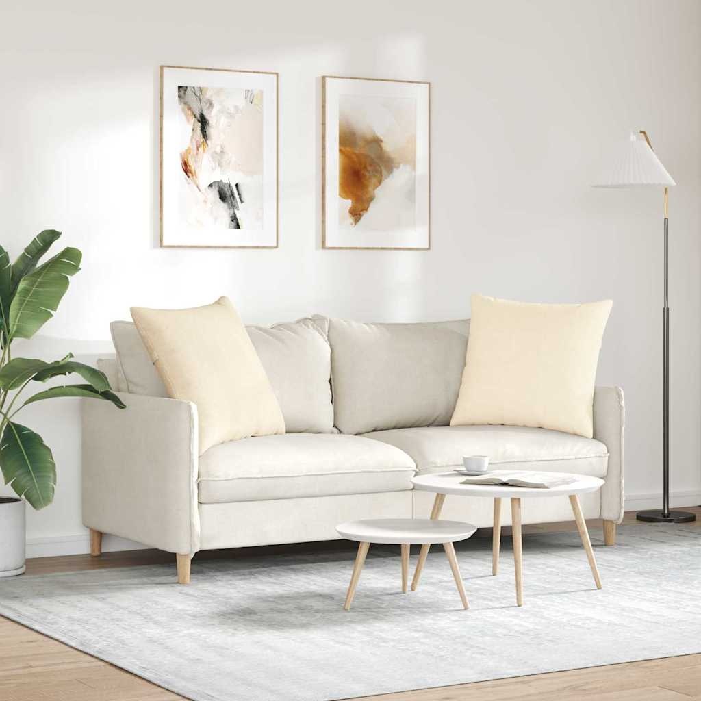 VidaXL Sofa Kussens 2 pcs Crème 60 x 60 cm Katoen Stof