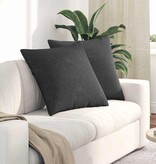 VidaXL Sofa Kussens 2 pcs Donkergrijs 60 x 60 cm Katoen Stof