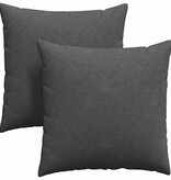 VidaXL Sofa Kussens 2 pcs Donkergrijs 60 x 60 cm Katoen Stof