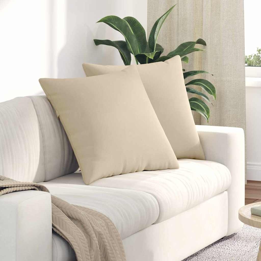 VidaXL Sofa Kussens 2 pcs Crème 60 x 60 cm Stof
