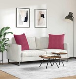 VidaXL Sofa Kussens 2 pcs Wijnrood 60 x 60 cm Katoen Stof