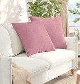 VidaXL Sofa Kussens 2 pcs Roze 60 x 60 cm Katoen Stof
