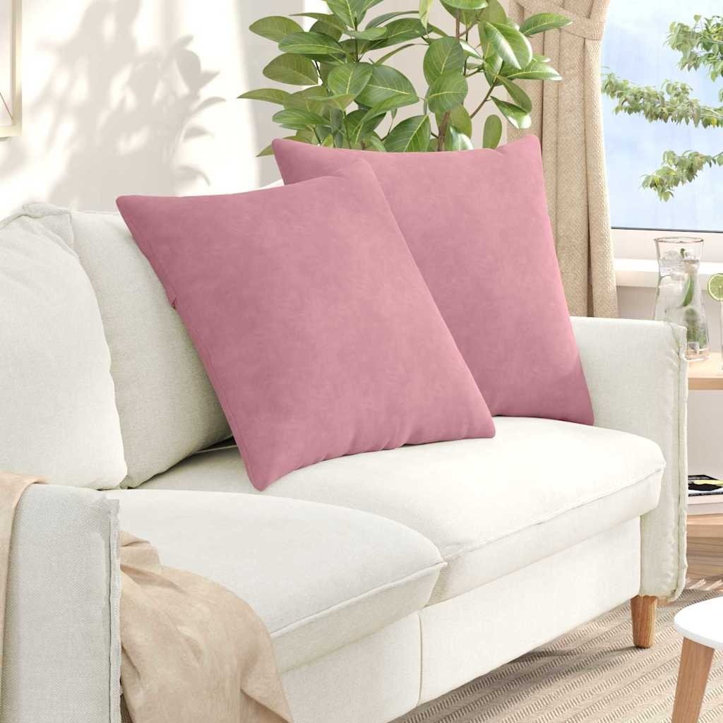 VidaXL Sofa Kussens 2 pcs Roze 60 x 60 cm Katoen Stof