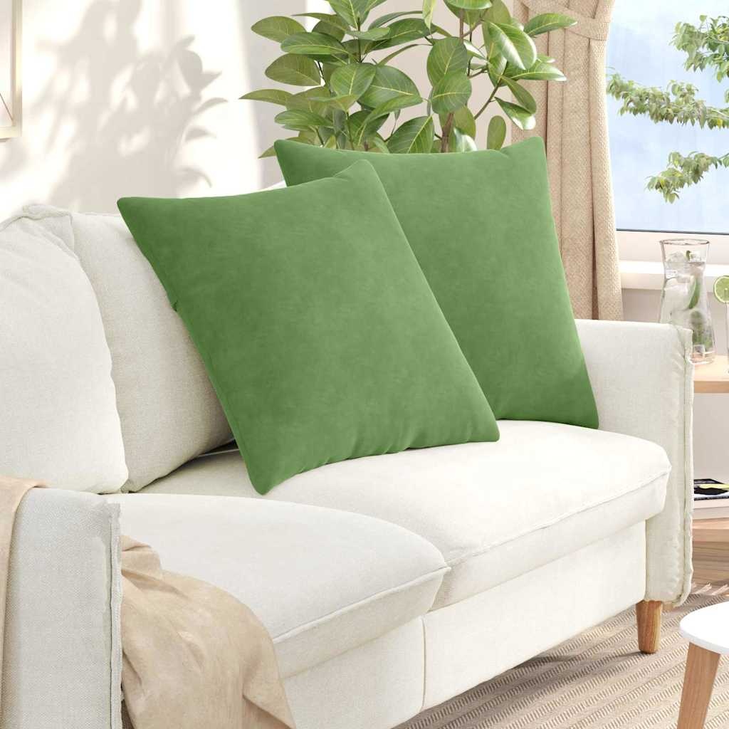 VidaXL Sofa Kussens 2 pcs Lichtgroen 60 x 60 cm Katoen Stof