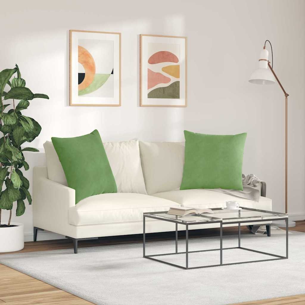 VidaXL Sofa Kussens 2 pcs Lichtgroen 60 x 60 cm Katoen Stof