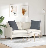 VidaXL Sofa Kussens 2 pcs Donkergrijs 60 x 60 cm Katoen Stof