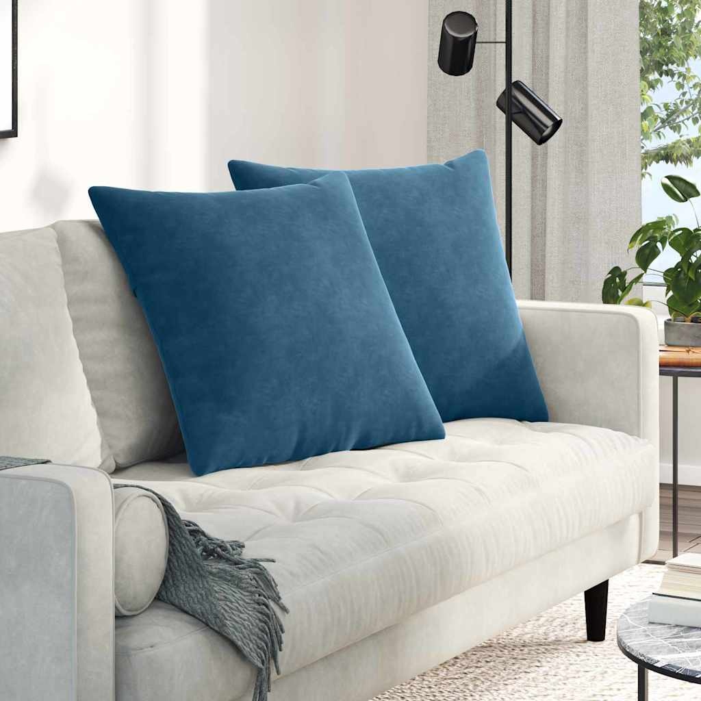 VidaXL Sofa Kussens 2 pcs Blauw 60 x 60 cm Katoen Stof