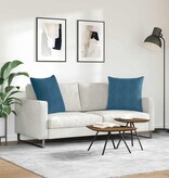 VidaXL Sofa Kussens 2 pcs Blauw 60 x 60 cm Katoen Stof