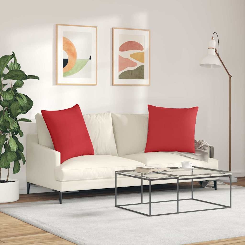 VidaXL Sofa Kussens 2 pcs Rood 60 x 60 cm Stof