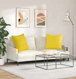 VidaXL Sofa Kussens 2 pcs Lichtgeel 60 x 60 cm Stof