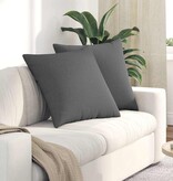 VidaXL Sofa Kussens 2 pcs Donkergrijs 60 x 60 cm Stof