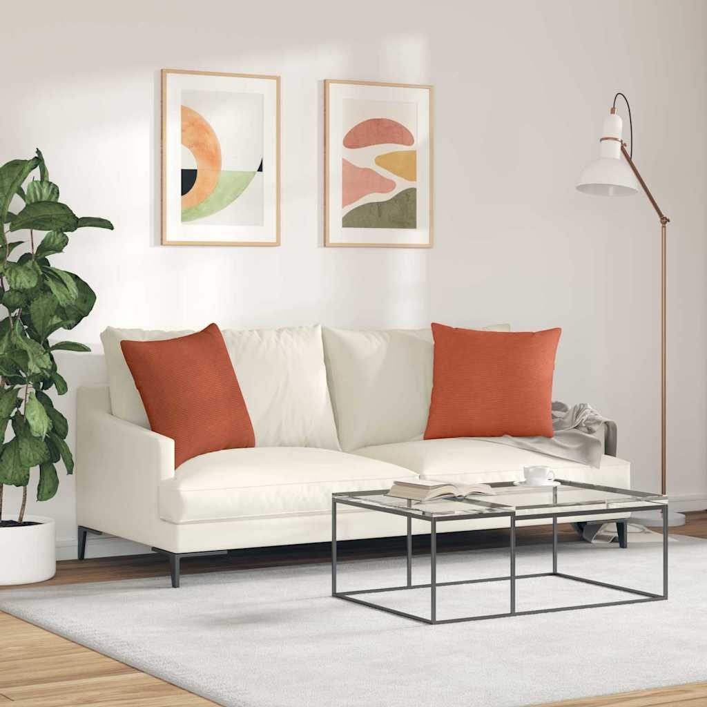 VidaXL Sofa Kussens 2 pcs Rood-oranje 50 x 50 cm Katoen Stof