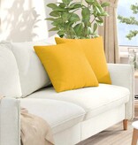 VidaXL Sofa Kussens 2 pcs Lichtgeel 50 x 50 cm Katoen Stof