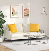 VidaXL Sofa Kussens 2 pcs Lichtgeel 50 x 50 cm Katoen Stof