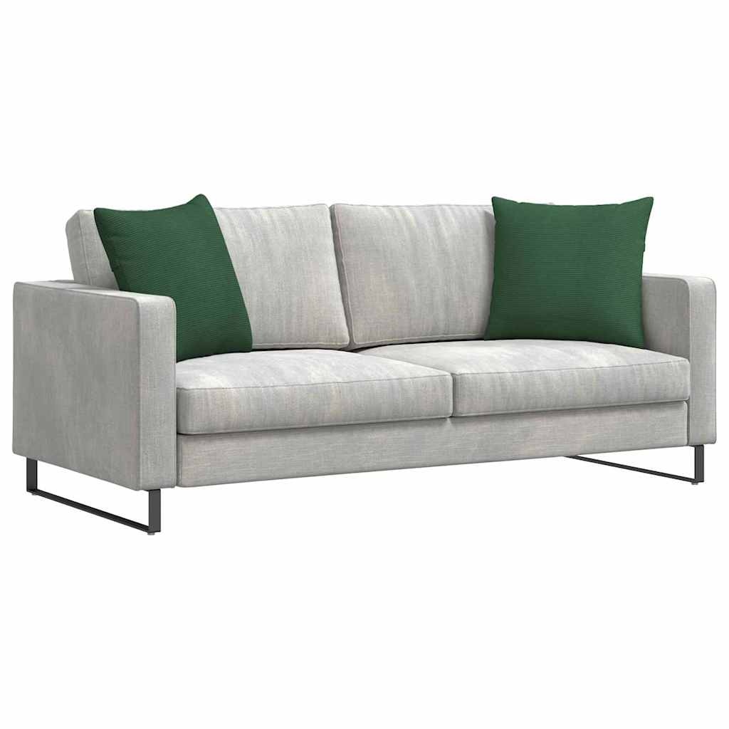 VidaXL Sofa Kussens 2 pcs Donkergroen 50 x 50 cm Katoen Stof