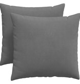 VidaXL Sofa Kussens 2 pcs Donkergrijs 50 x 50 cm Stof