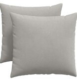 VidaXL Sofa Kussens 2 pcs Lichtgrijs 50 x 50 cm Stof