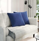 VidaXL Sofa Kussens 2 pcs Politieblauw 50 x 50 cm Katoen Stof