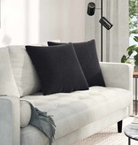 VidaXL Sofa Kussens 2 pcs Zwart 50 x 50 cm Katoen Stof