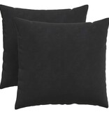 VidaXL Sofa Kussens 2 pcs Zwart 50 x 50 cm Katoen Stof