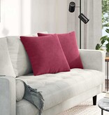 VidaXL Sofa Kussens 2 pcs Wijnrood 50 x 50 cm Katoen Stof