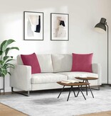 VidaXL Sofa Kussens 2 pcs Wijnrood 50 x 50 cm Katoen Stof