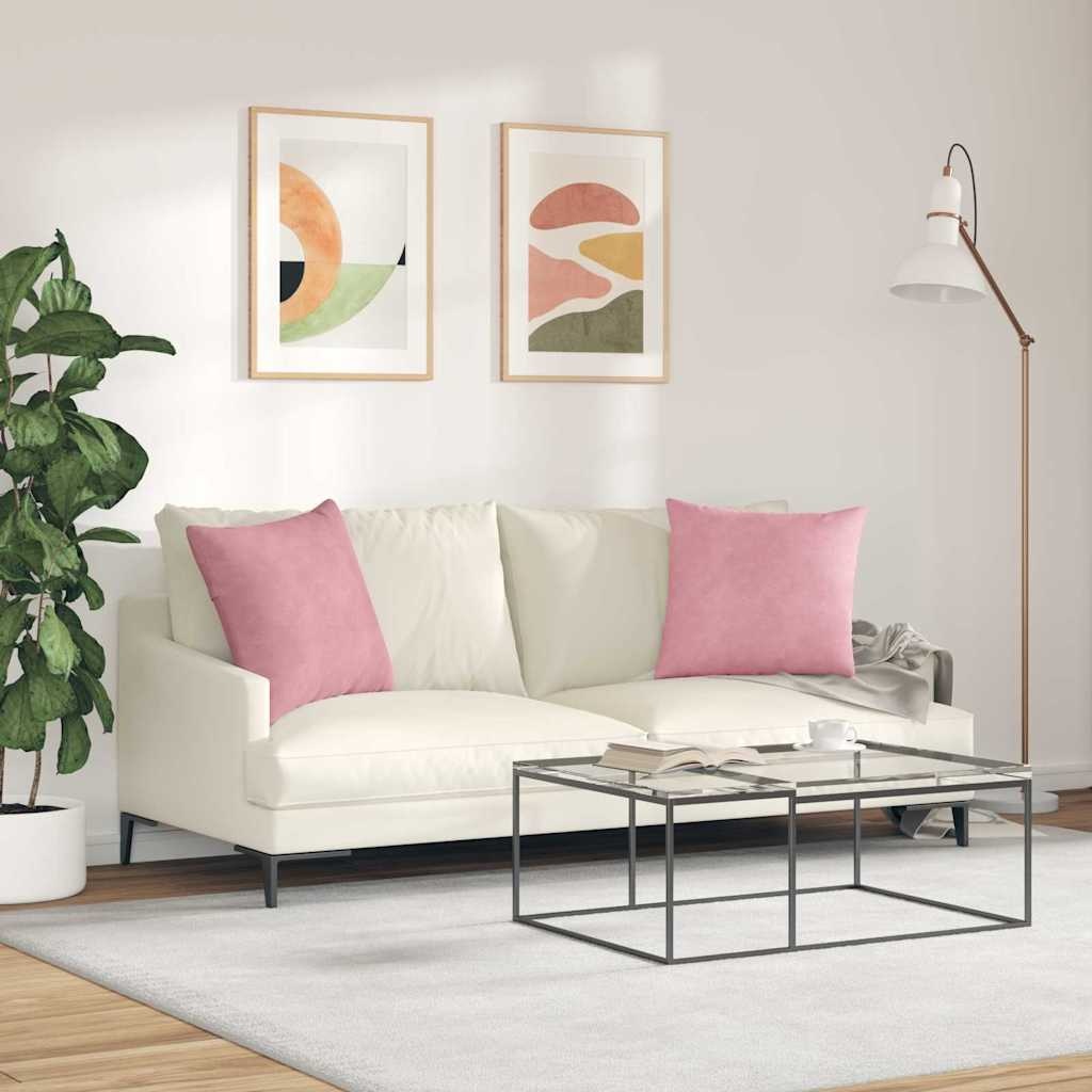 VidaXL Sofa Kussens 2 pcs Roze 50 x 50 cm Katoen Stof