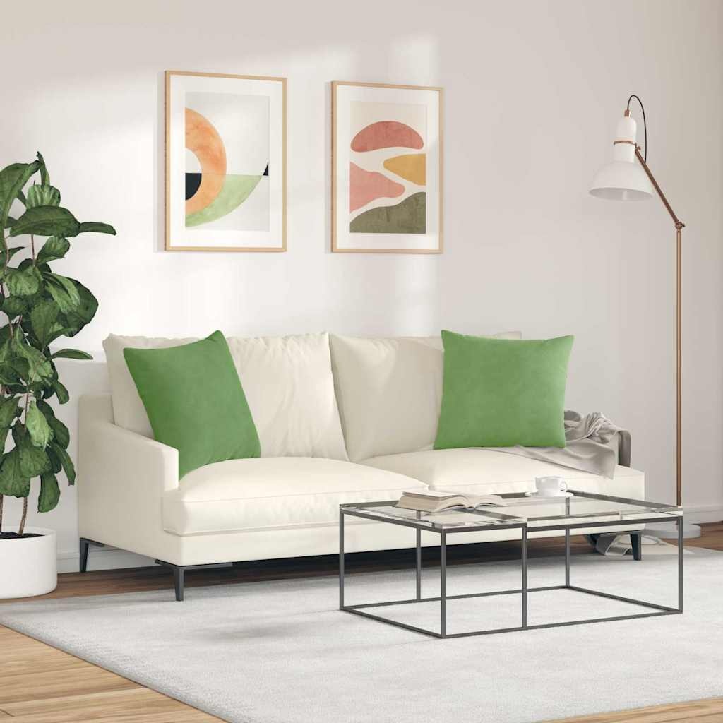VidaXL Sofa Kussens 2 pcs Lichtgroen 50 x 50 cm Katoen Stof