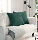 VidaXL Sofa Kussens 2 pcs Donkergroen 50 x 50 cm Katoen Stof