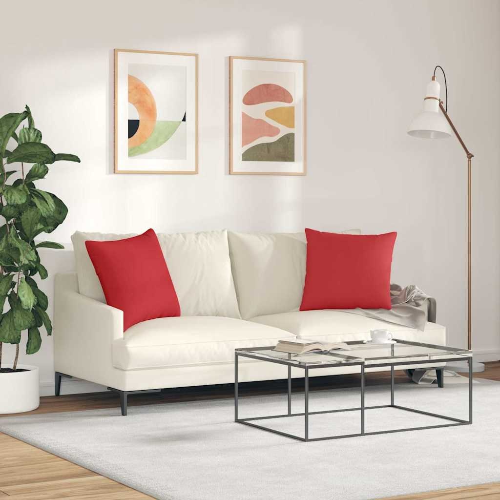 VidaXL Sofa Kussens 2 pcs Rood 50 x 50 cm Stof