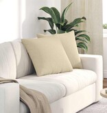 VidaXL Sofa Kussens 2 pcs Crème 50 x 50 cm Stof