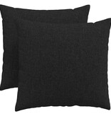 VidaXL Sofa Kussens 2 pcs Zwart 50 x 50 cm Stof