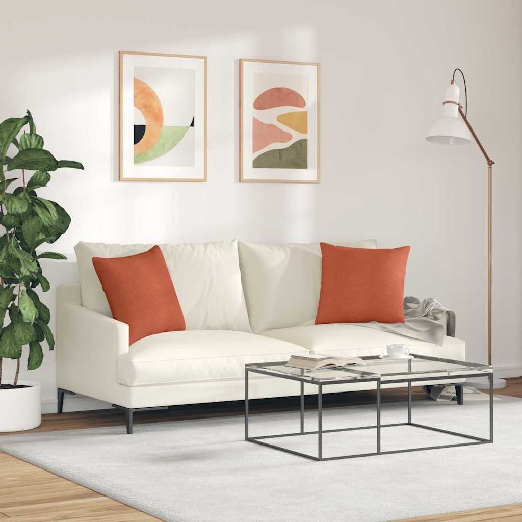 VidaXL Sofa Kussens 2 pcs Rood-oranje 45 x 45 cm Katoen Stof