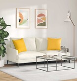 VidaXL Sofa Kussens 2 pcs Lichtgeel 45 x 45 cm Katoen Stof