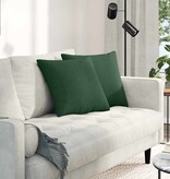 VidaXL Sofa Kussens 2 pcs Donkergroen 45 x 45 cm Katoen Stof