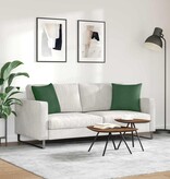 VidaXL Sofa Kussens 2 pcs Donkergroen 45 x 45 cm Katoen Stof