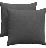 VidaXL Sofa Kussens 2 pcs Donkergrijs 45 x 45 cm Katoen Stof