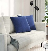 VidaXL Sofa Kussens 2 pcs Politieblauw 45 x 45 cm Katoen Stof