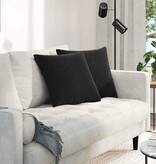 VidaXL Sofa Kussens 2 pcs Zwart 45 x 45 cm Katoen Stof