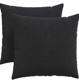 VidaXL Sofa Kussens 2 pcs Zwart 45 x 45 cm Katoen Stof