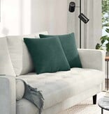 VidaXL Sofa Kussens 2 pcs Donkergroen 45 x 45 cm Katoen Stof