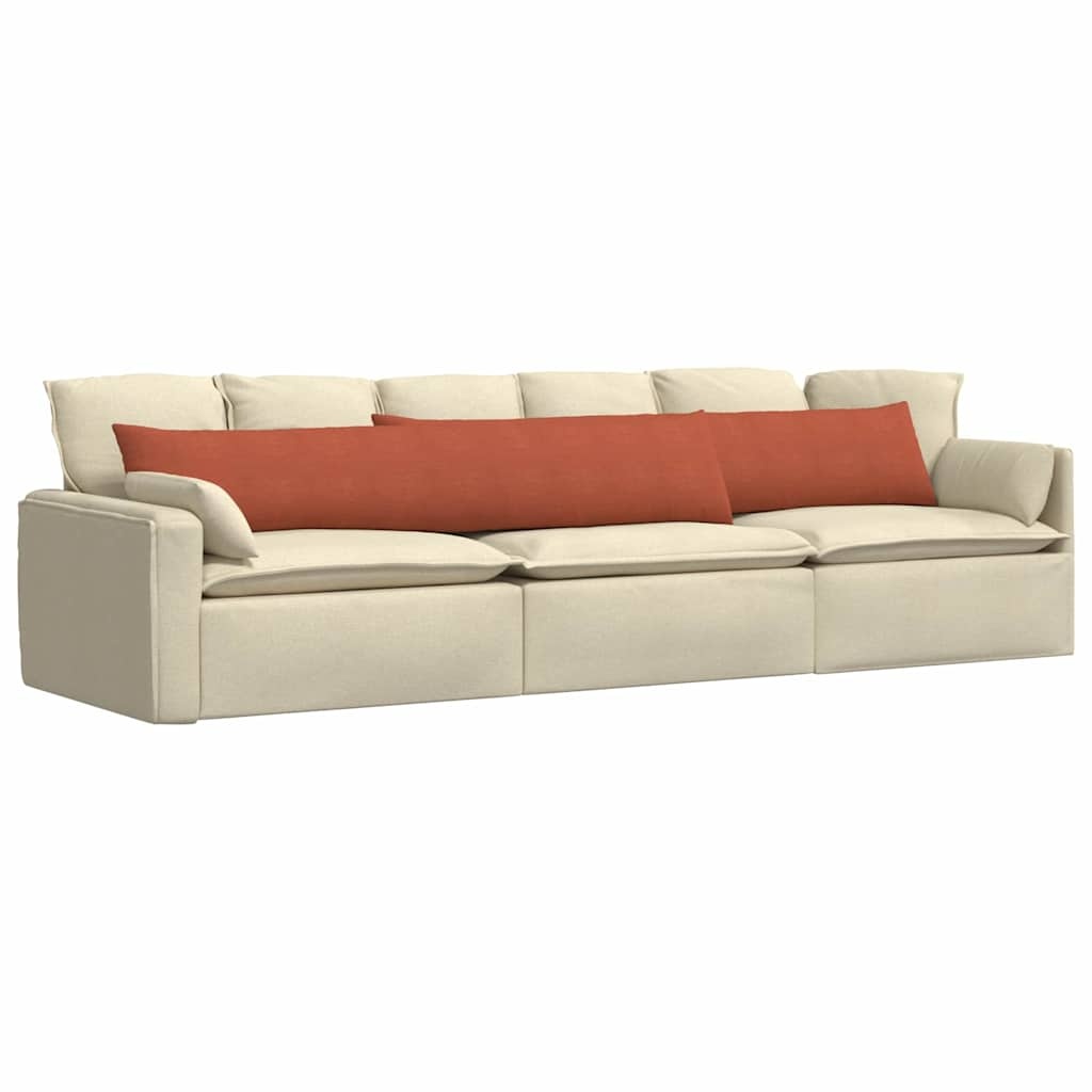 VidaXL Sofa Kussens 2 pcs Rood-oranje 200 x 40 cm Katoen Stof